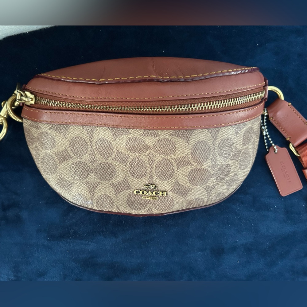 Vintage Coach Brown and Tan Women's Fanny pack/  crossbody Bag